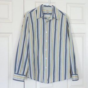 Carbon Men's Multicolor Striped Cotton Shirt Size M
